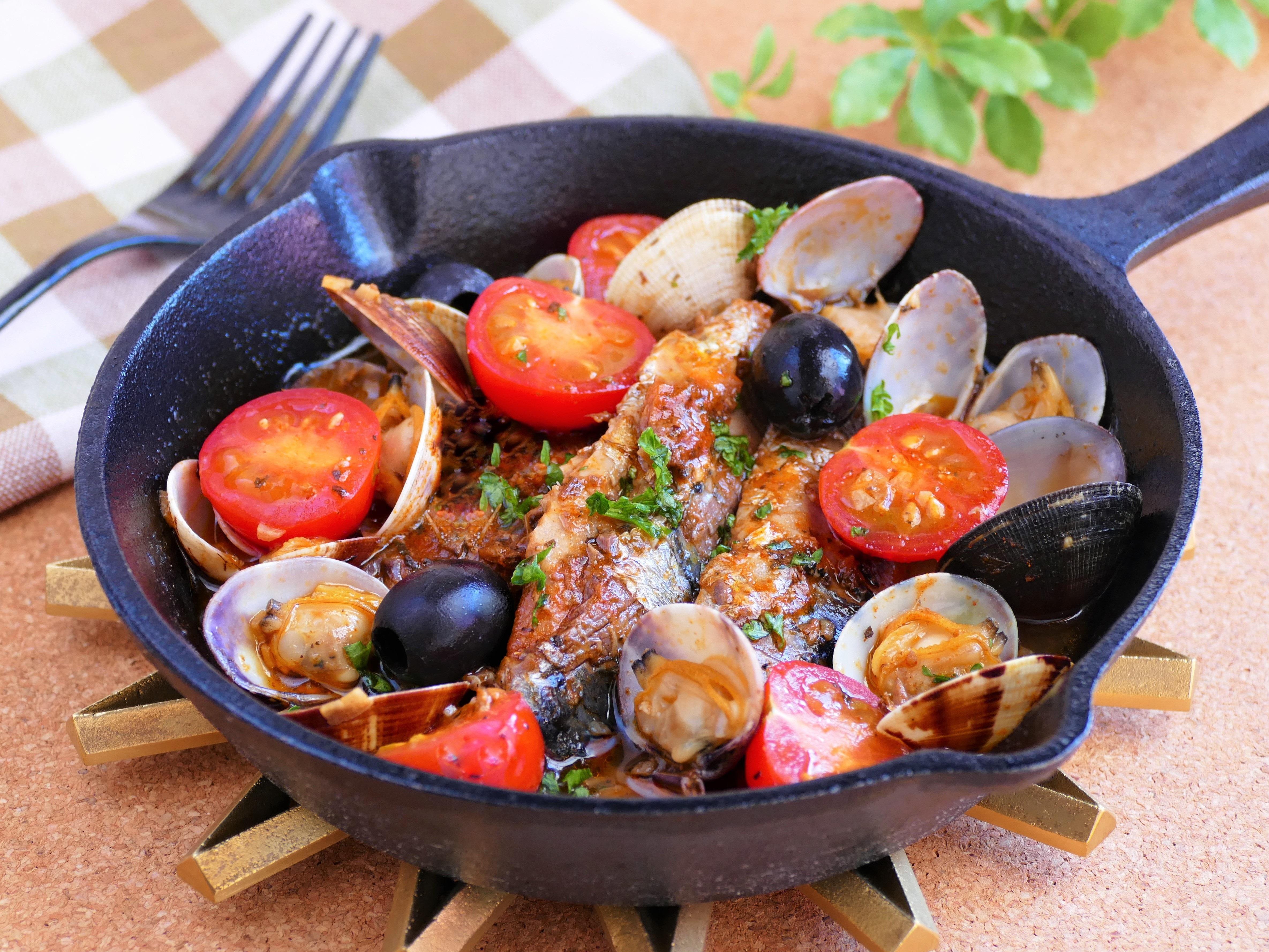 グリルサーディン トマト＆バジル」缶のアクアパッツァ - 株式会社 極洋